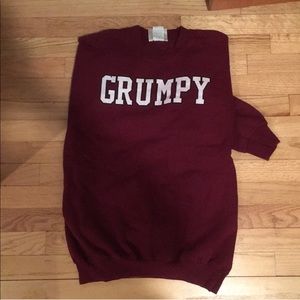 Burgundy “Grumpy” Sweatshirt with Hi-Ho on back